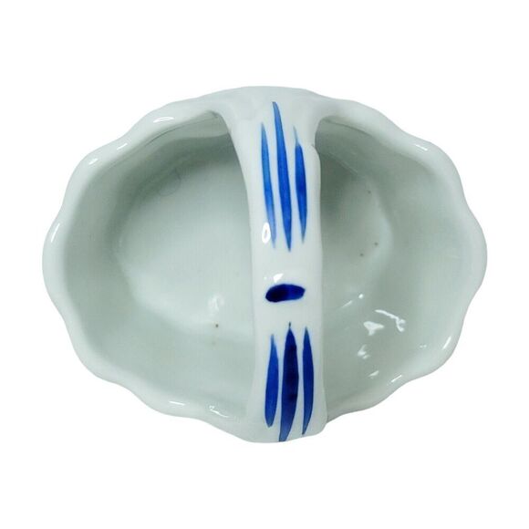 Reutter of Germany Floral Design Porcelain Basket 3" Tall - Picture 6 of 8